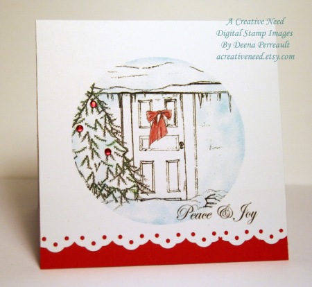 Peace and Joy at Home Square Card